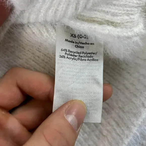 No Boundaries Fuzzy Butterfly Cardigan Womens XS White Soft Girl Y2K - Picture 5 of 7